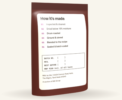 DIA Mutton Masala pouch, back with how it's made